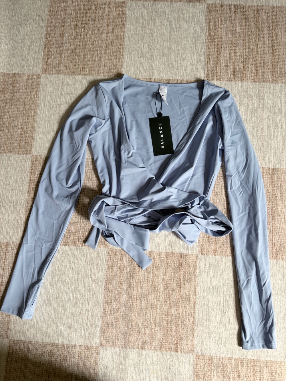 Balance (Vitality) Light Blue Long Sleeve Workout Wrap Top